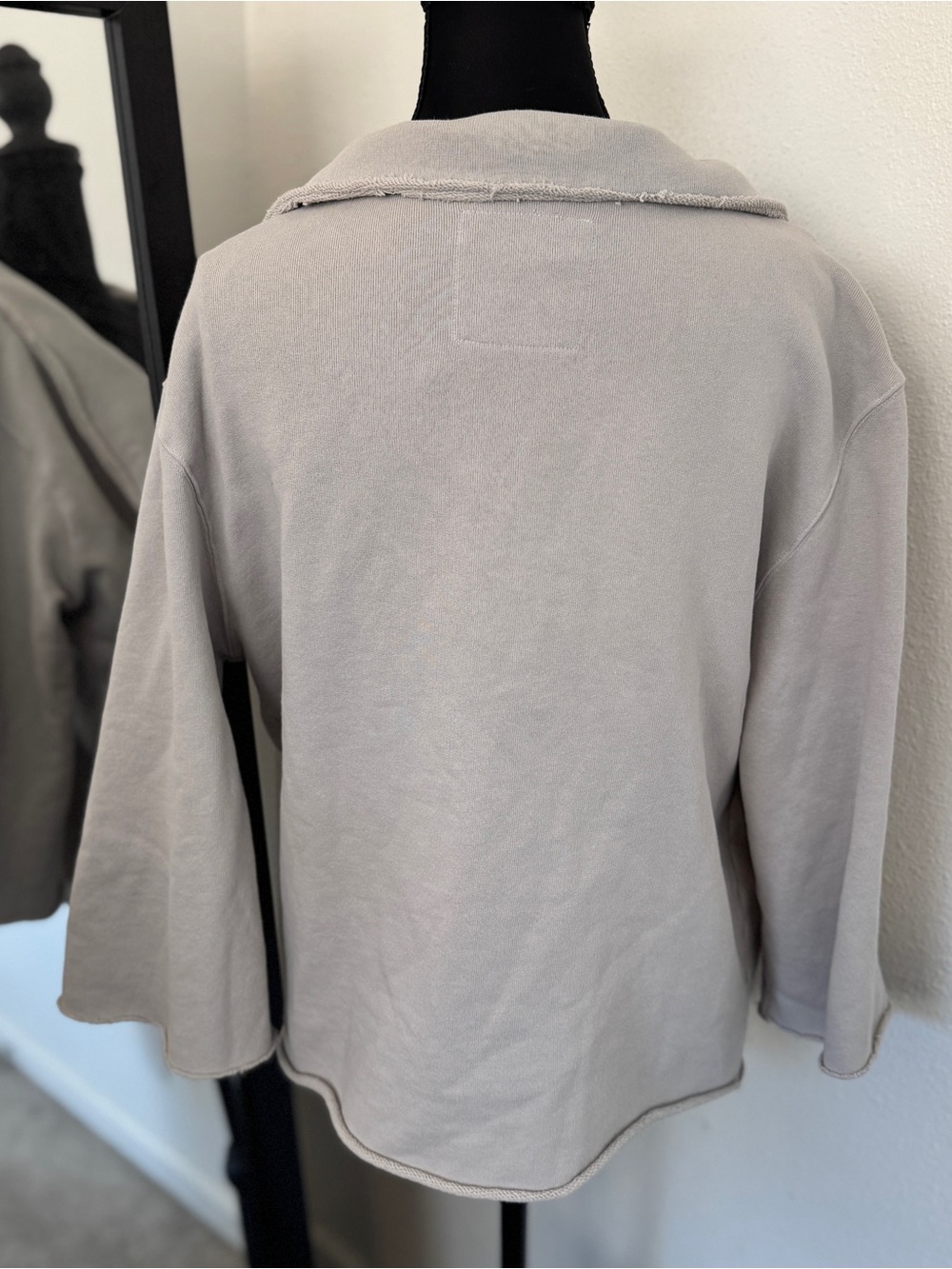 Frank & Eileen Tee Lab Moto Jacket L Gray Asymmetrical Zip Fleece NWT $288 - Picture 3 of 6